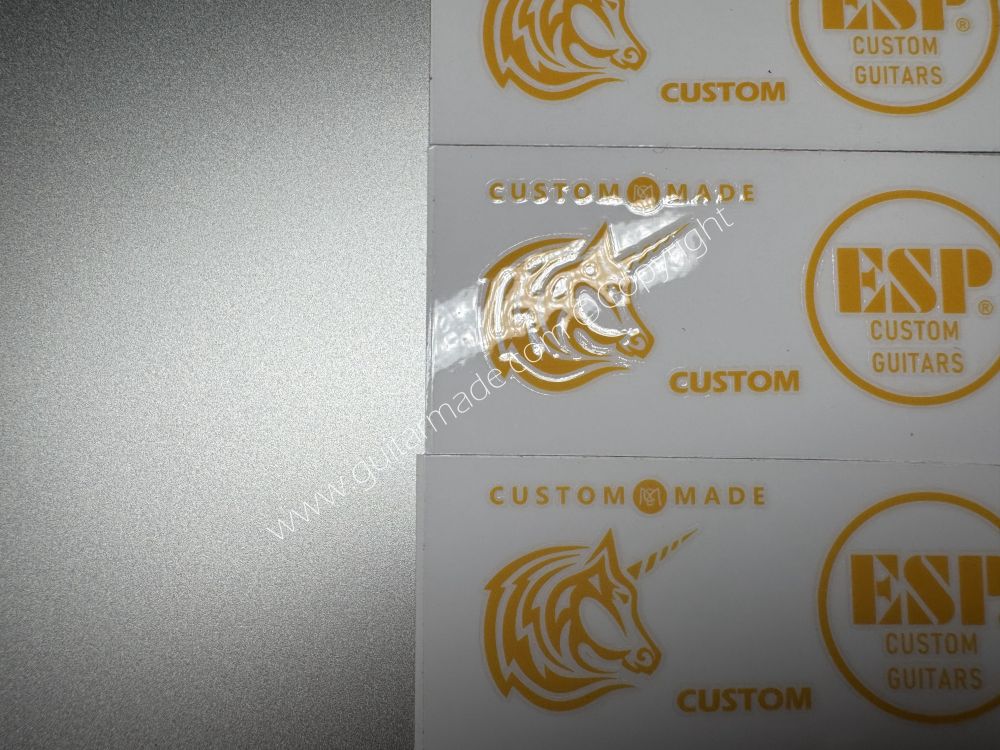 SHIP FROM CHINA !! YELLOW ESP UNICORN CUSTOM GUITARS Guitar VINLY Neck Headstock Decals Sticker