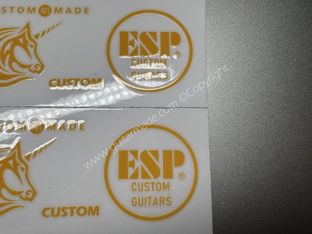 SHIP FROM CHINA !! YELLOW ESP UNICORN CUSTOM GUITARS Guitar VINLY Neck Headstock Decals Sticker