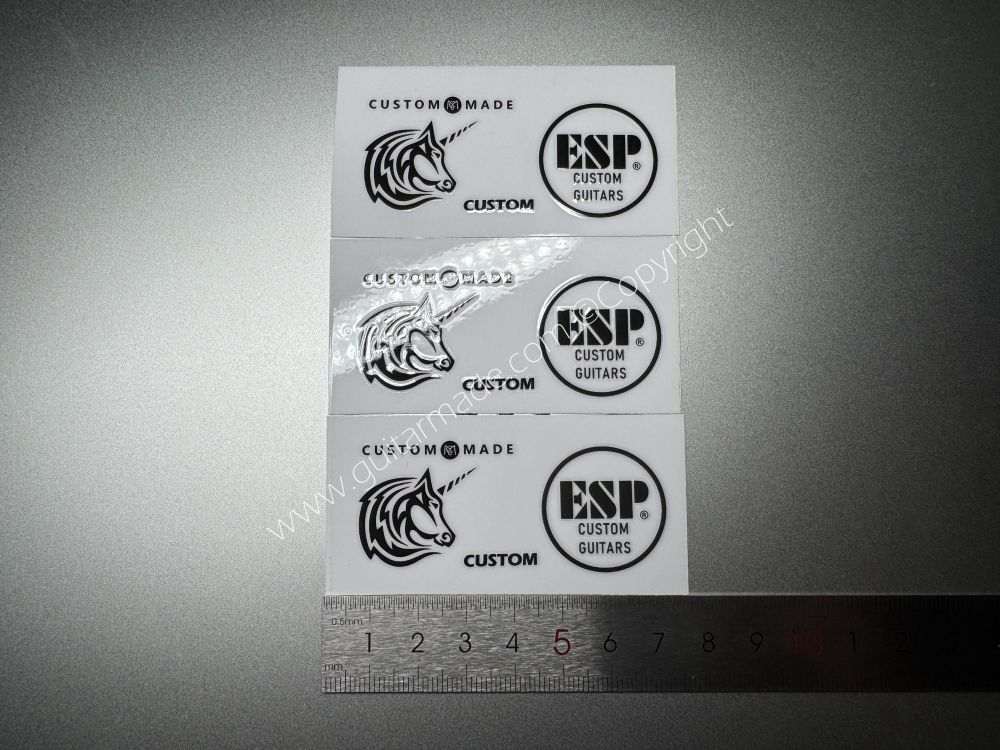 SHIP FROM CHINA !! BLACK ESP UNICORN CUSTOM GUITARS Guitar VINLY Neck Headstock Decals Sticker