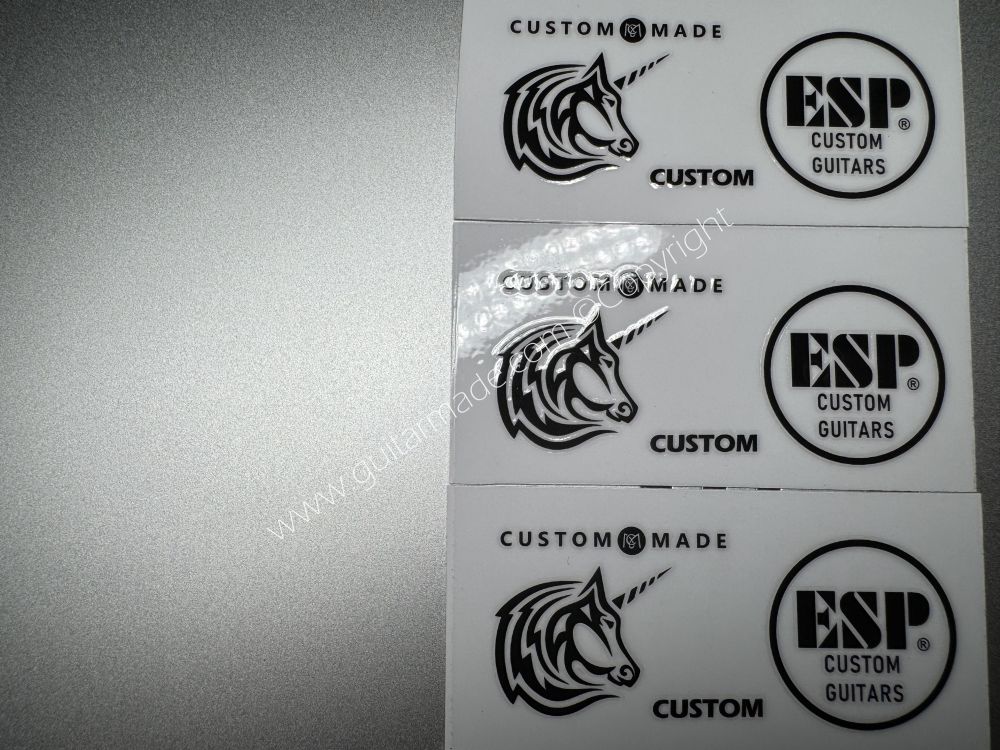 SHIP FROM CHINA !! BLACK ESP UNICORN CUSTOM GUITARS Guitar VINLY Neck Headstock Decals Sticker