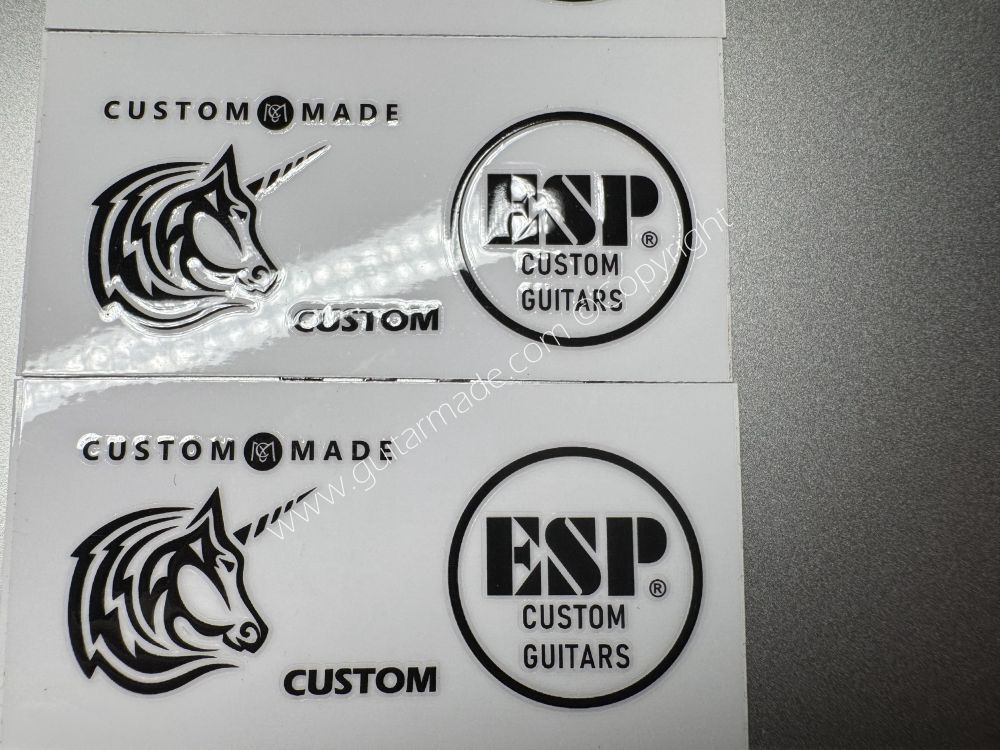 SHIP FROM CHINA !! BLACK ESP UNICORN CUSTOM GUITARS Guitar VINLY Neck Headstock Decals Sticker