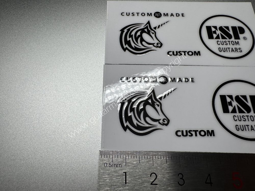 SHIP FROM CHINA !! BLACK ESP UNICORN CUSTOM GUITARS Guitar VINLY Neck Headstock Decals Sticker