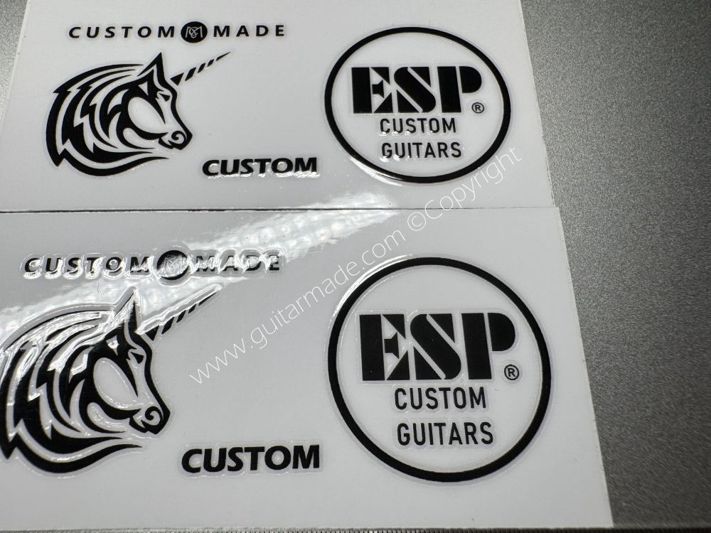 SHIP FROM CHINA !! BLACK ESP UNICORN CUSTOM GUITARS Guitar VINLY Neck Headstock Decals Sticker