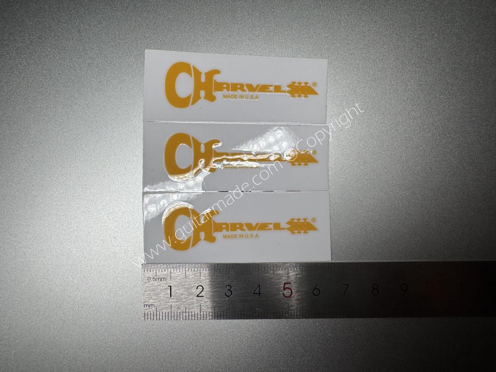 SHIP FROM CHINA !! YELLOW CHARVEL GUITARS Guitar VINLY Neck Headstock Decals Stickers