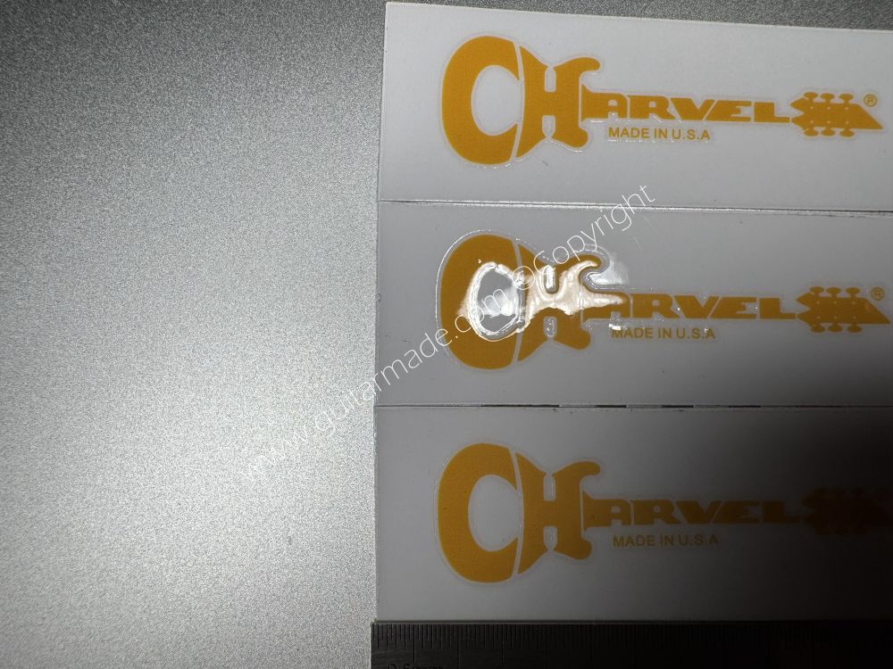 SHIP FROM CHINA !! YELLOW CHARVEL GUITARS Guitar VINLY Neck Headstock Decals Stickers