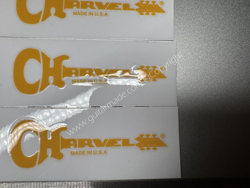 SHIP FROM CHINA !! YELLOW CHARVEL GUITARS Guitar VINLY Neck Headstock Decals Stickers