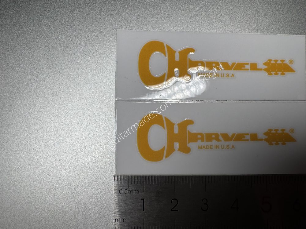 SHIP FROM CHINA !! YELLOW CHARVEL GUITARS Guitar VINLY Neck Headstock Decals Stickers