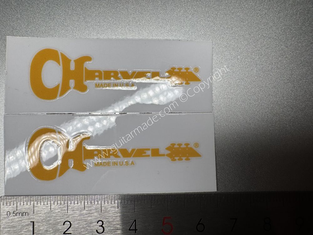 SHIP FROM CHINA !! YELLOW CHARVEL GUITARS Guitar VINLY Neck Headstock Decals Stickers