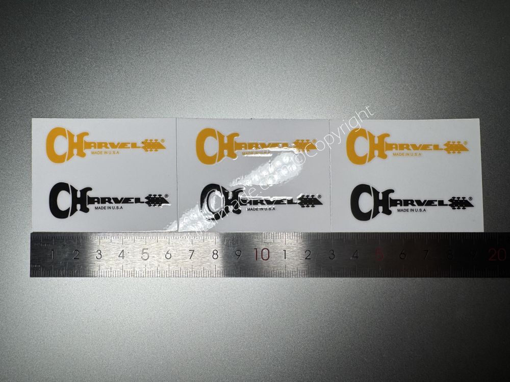 SHIP FROM CHINA !! BLACK CHARVEL GUITARS Guitar VINLY Neck Headstock Decals Stickers