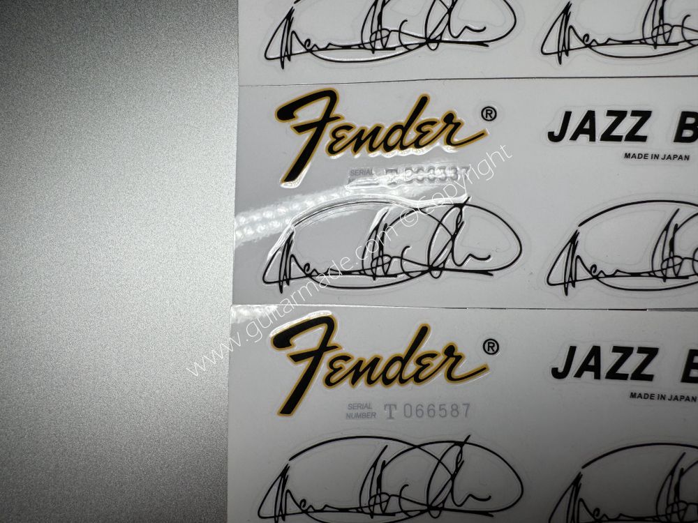 SHIP FROM CHINA !! FENDER JAZZ BASS MADE IN JAPAN GUITARS Guitar VINLY Neck Headstock Decals Sticker