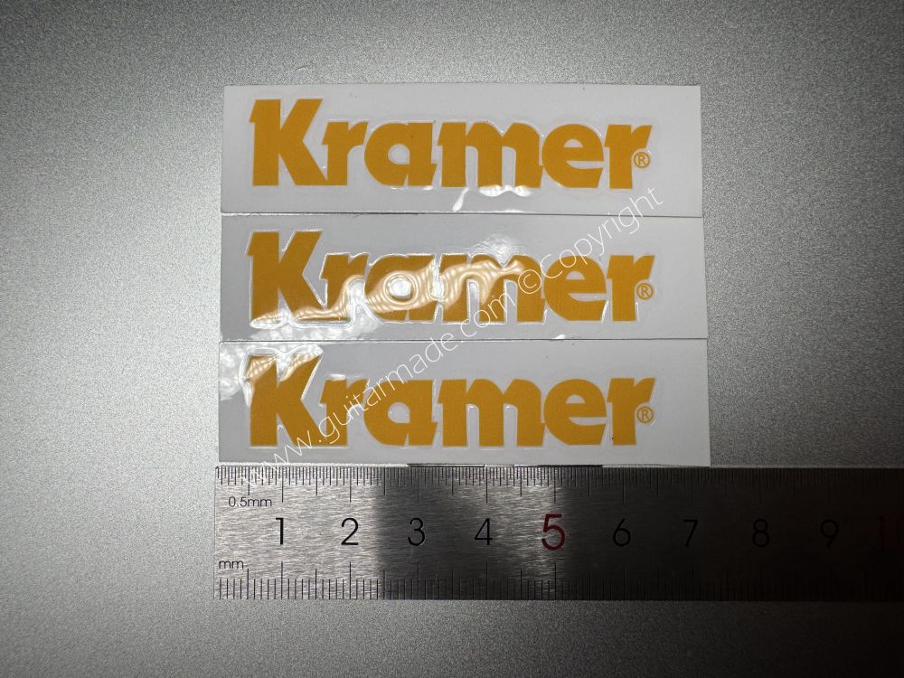 SHIP FROM CHINA !! YELLOW KRAMER GUITARS Guitar VINLY Neck Headstock Decals Stickers