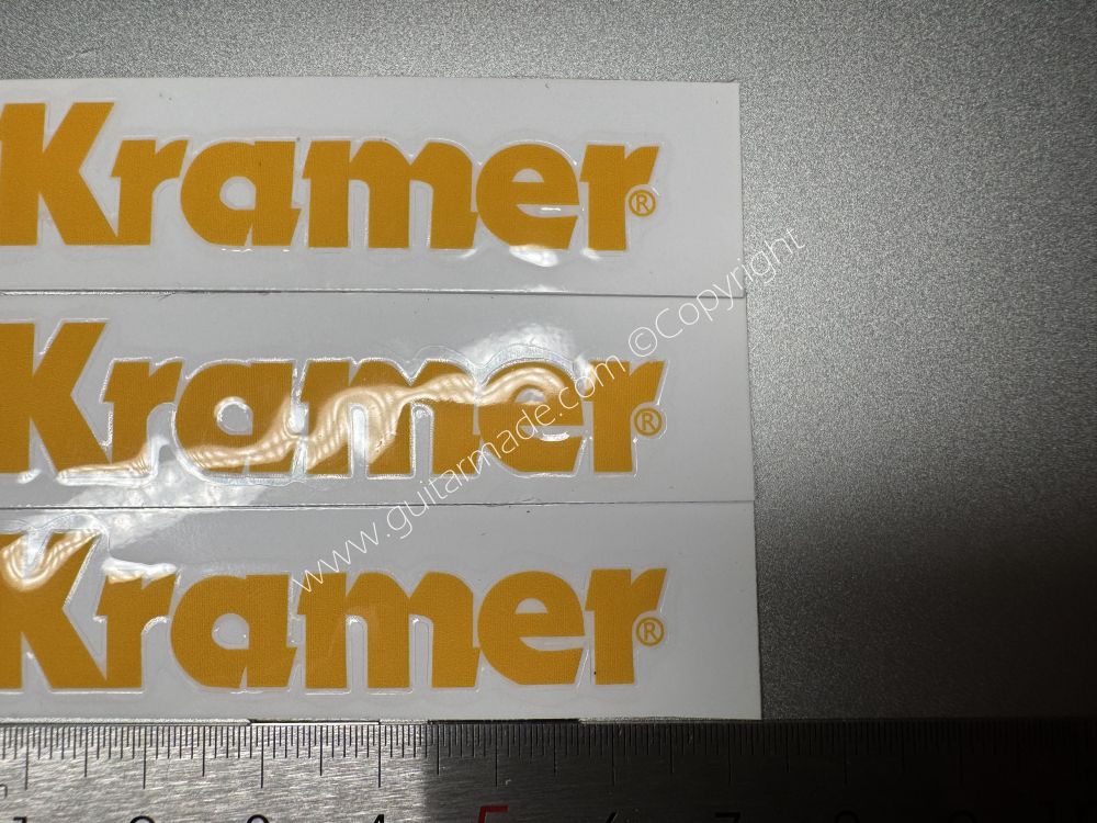 SHIP FROM CHINA !! YELLOW KRAMER GUITARS Guitar VINLY Neck Headstock Decals Stickers