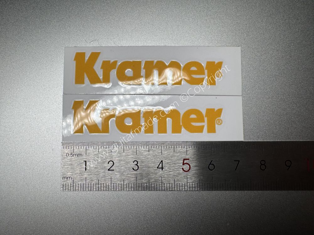 SHIP FROM CHINA !! YELLOW KRAMER GUITARS Guitar VINLY Neck Headstock Decals Stickers