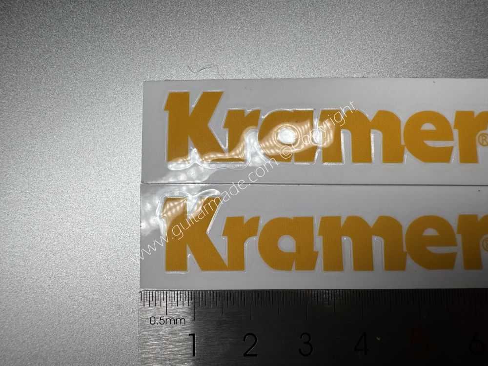 SHIP FROM CHINA !! YELLOW KRAMER GUITARS Guitar VINLY Neck Headstock Decals Stickers