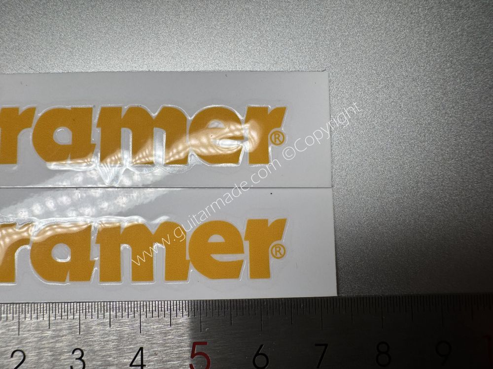 SHIP FROM CHINA !! YELLOW KRAMER GUITARS Guitar VINLY Neck Headstock Decals Stickers