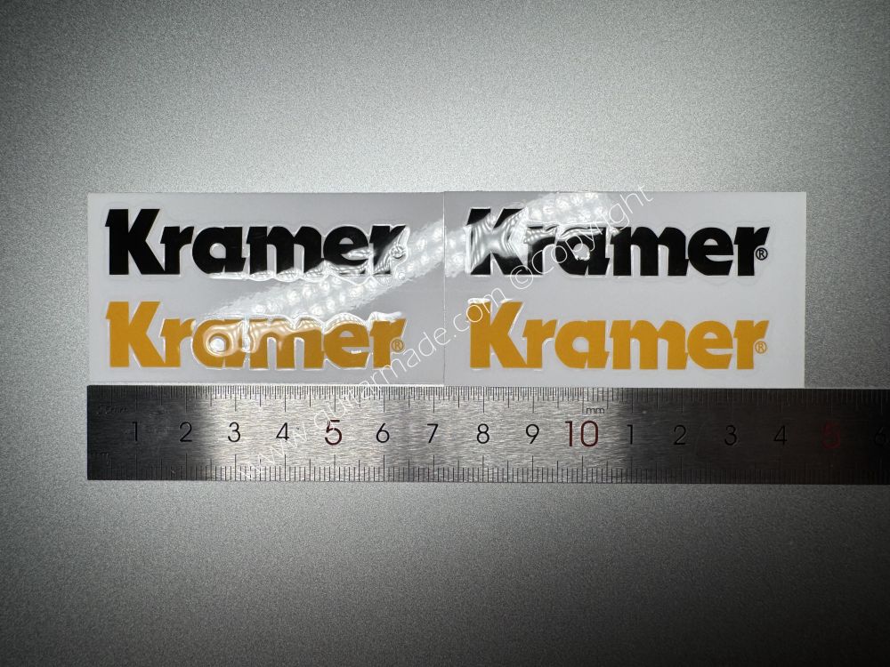 SHIP FROM CHINA !! BLACK + YELLOW KRAMER GUITARS Guitar VINLY Neck Headstock Decals Stickers