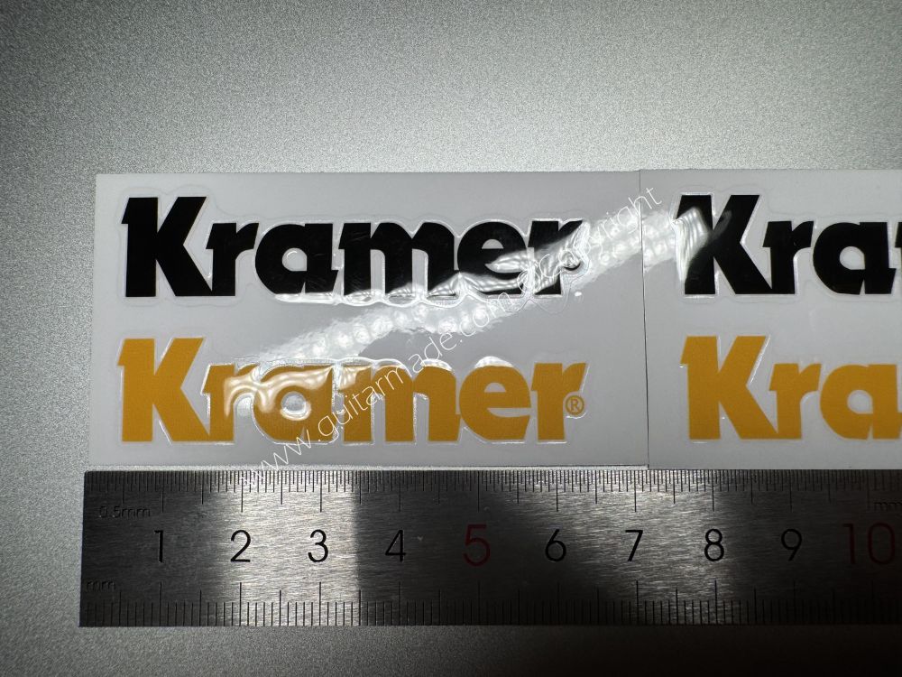 SHIP FROM CHINA !! BLACK + YELLOW KRAMER GUITARS Guitar VINLY Neck Headstock Decals Stickers