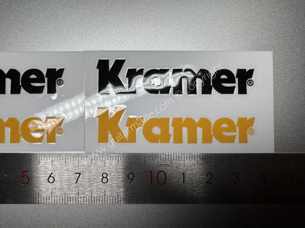 SHIP FROM CHINA !! BLACK + YELLOW KRAMER GUITARS Guitar VINLY Neck Headstock Decals Stickers
