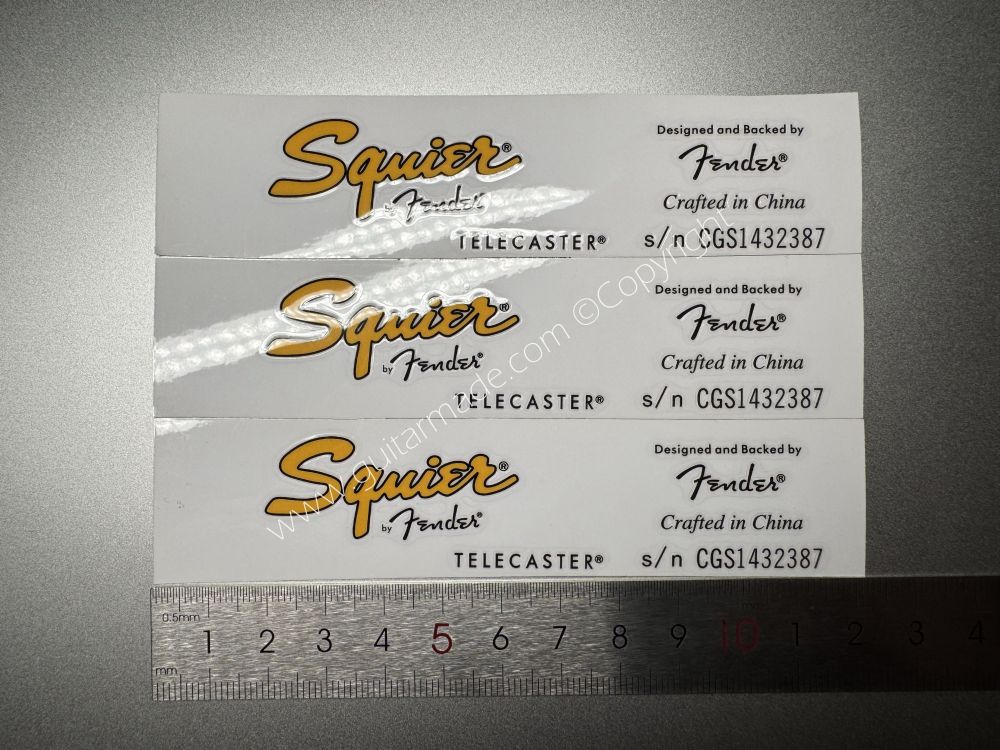 SHIP FROM CHINA !! SQUIER BY FENDER TELECASTER GUITARS BASS Guitar VINLY Neck Headstock Decals Sticker