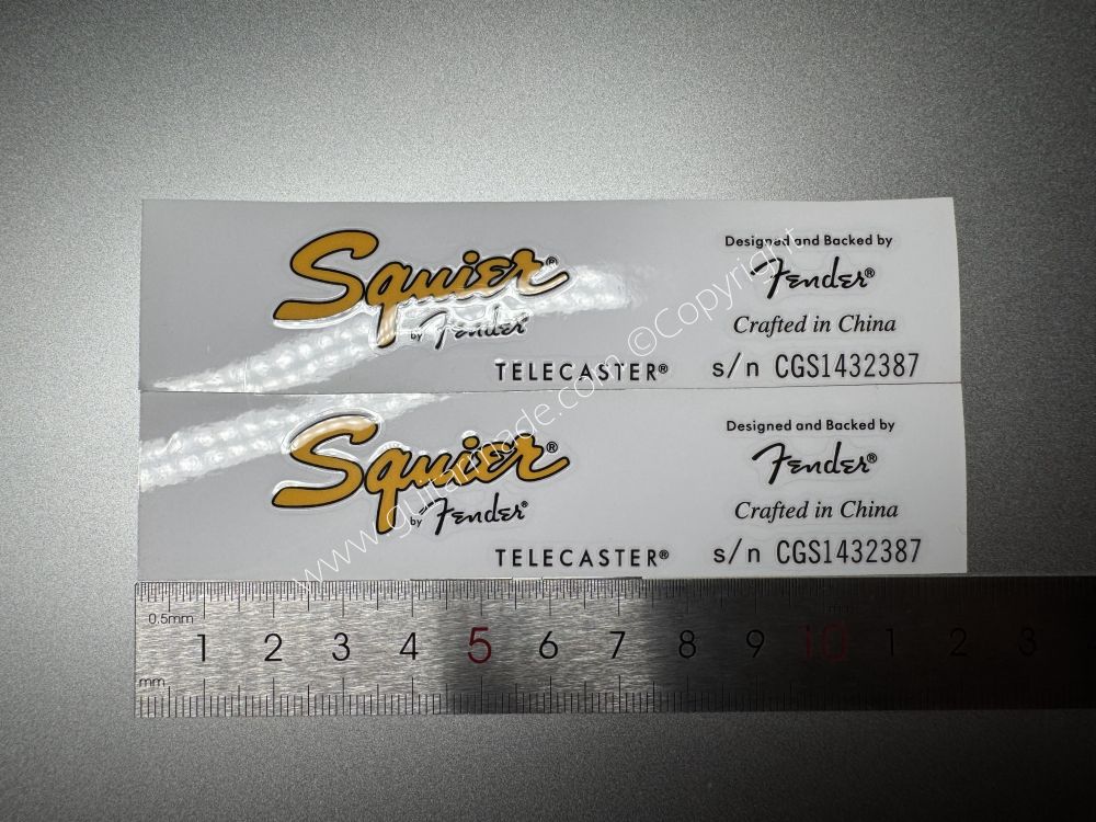 SHIP FROM CHINA !! SQUIER BY FENDER TELECASTER GUITARS BASS Guitar VINLY Neck Headstock Decals Sticker