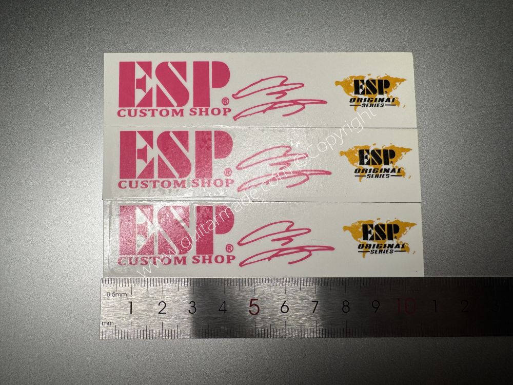 SHIP FROM CHINA !! ROSE RED ESP GUITARS Guitar VINLY UV Neck Headstock Decals Stickers