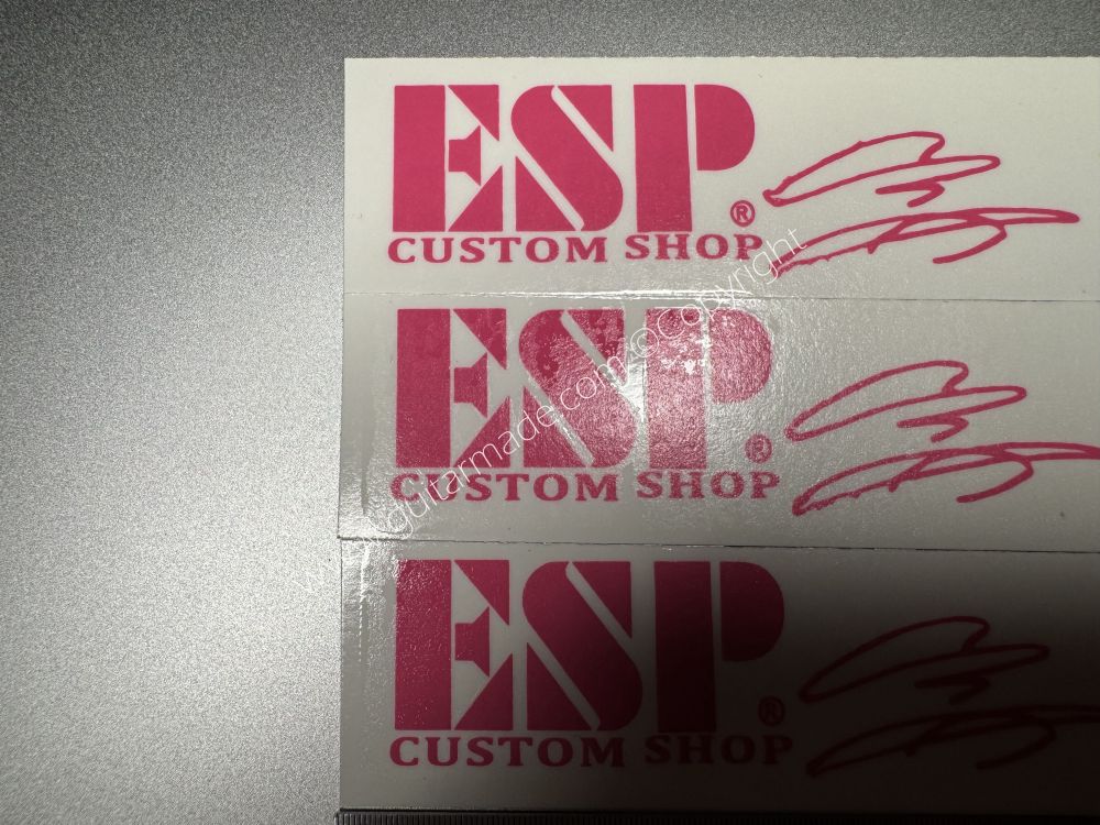 SHIP FROM CHINA !! ROSE RED ESP GUITARS Guitar VINLY UV Neck Headstock Decals Stickers