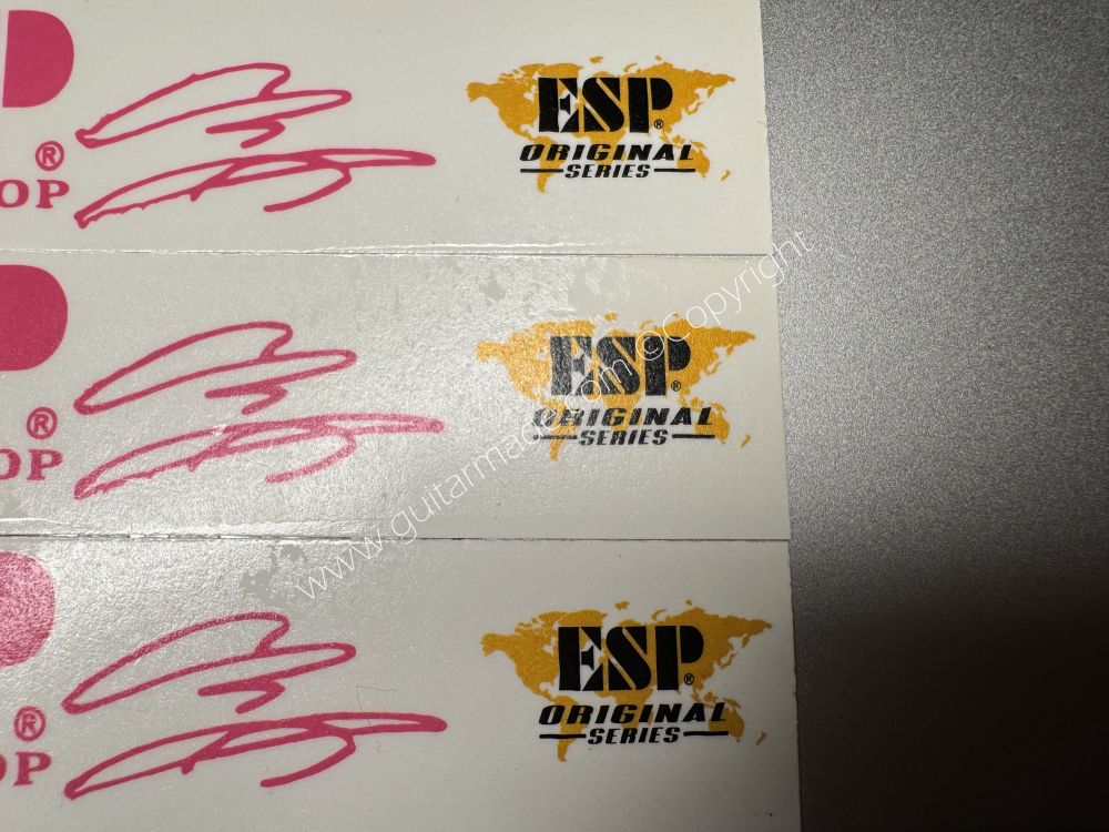 SHIP FROM CHINA !! ROSE RED ESP GUITARS Guitar VINLY UV Neck Headstock Decals Stickers