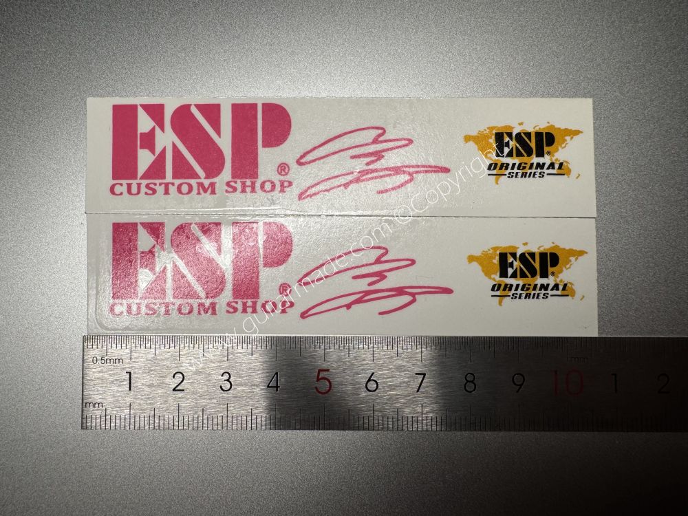 SHIP FROM CHINA !! ROSE RED ESP GUITARS Guitar VINLY UV Neck Headstock Decals Stickers