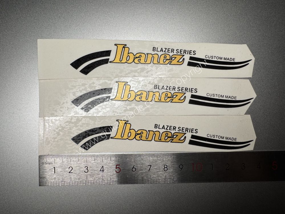 SHIP FROM CHINA !! lbanez BASS Guitar Metallic ink Neck Headstock Decals Sticker