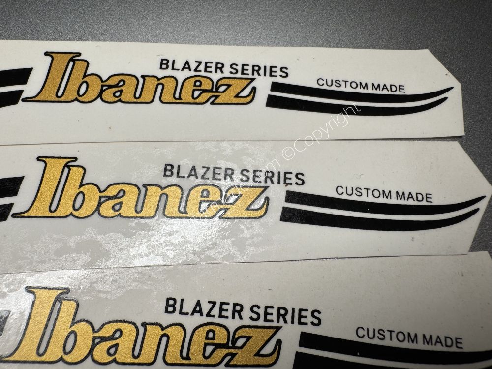 SHIP FROM CHINA !! lbanez BASS Guitar Metallic ink Neck Headstock Decals Sticker