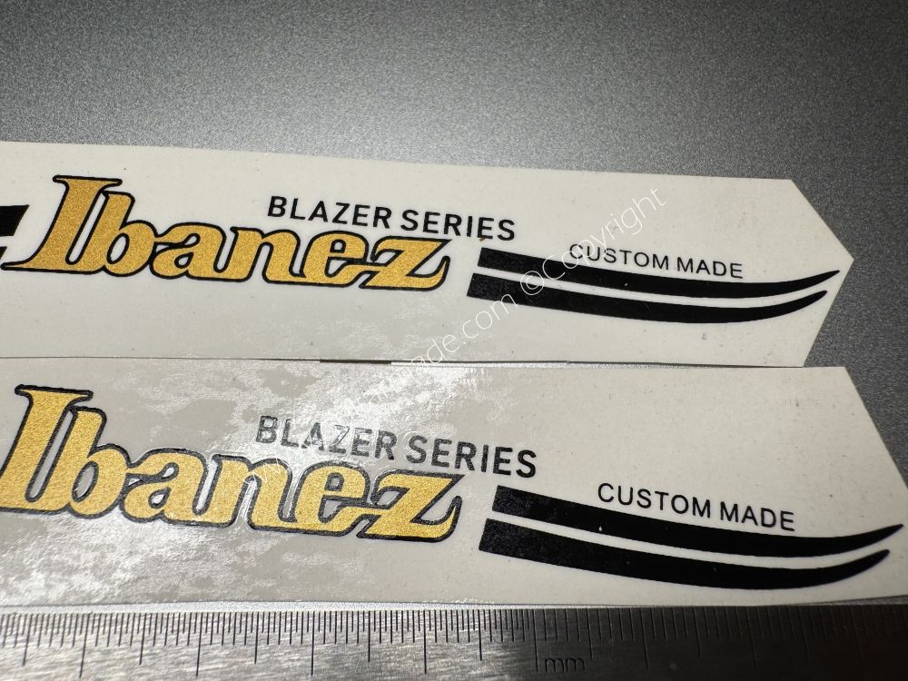 SHIP FROM CHINA !! lbanez BASS Guitar Metallic ink Neck Headstock Decals Sticker