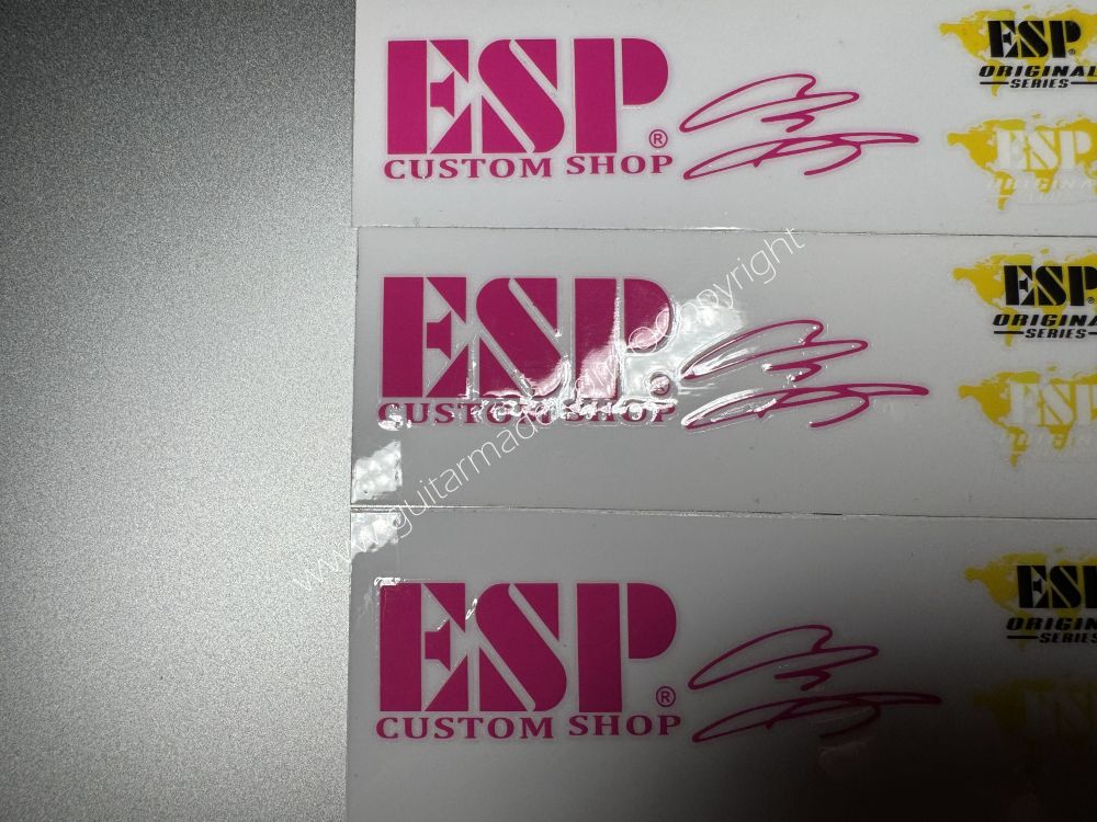 SHIP FROM CHINA !! ROSE RED ESP GUITARS Guitar VINLY UV Neck Headstock Decals Stickers