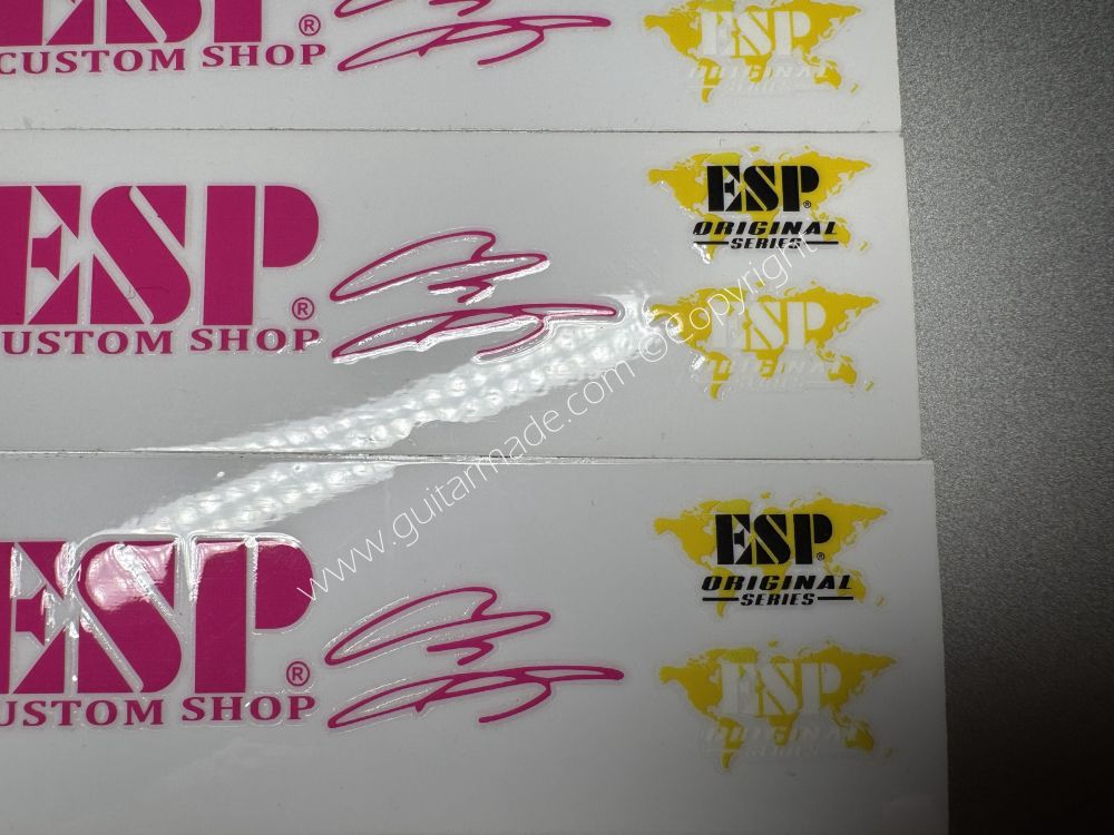 SHIP FROM CHINA !! ROSE RED ESP GUITARS Guitar VINLY UV Neck Headstock Decals Stickers