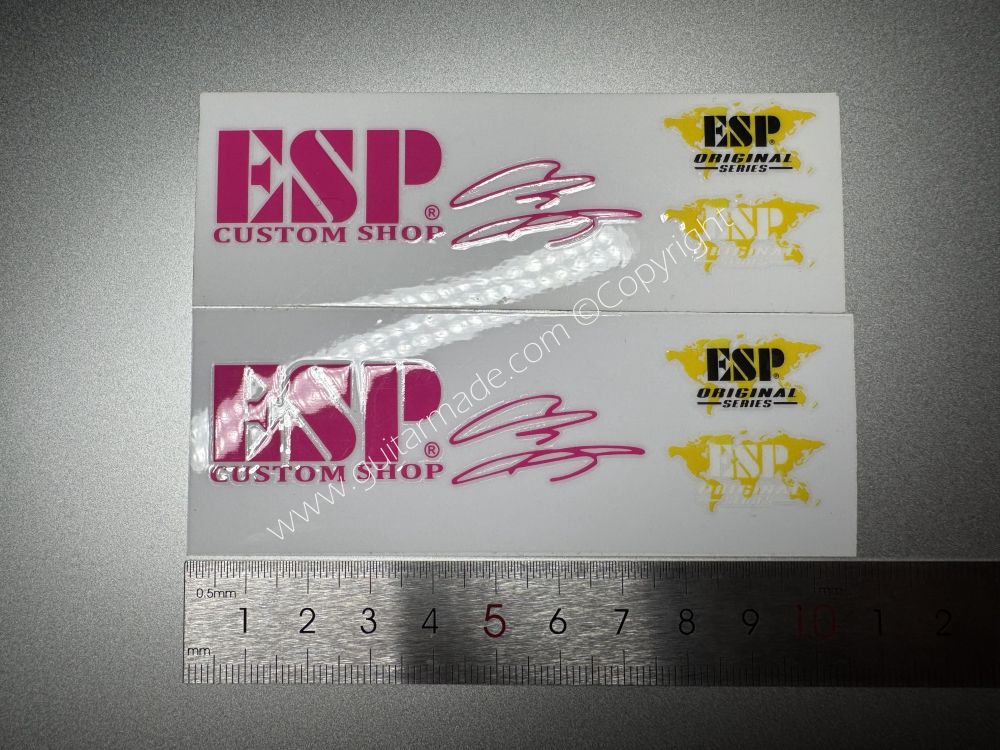 SHIP FROM CHINA !! ROSE RED ESP GUITARS Guitar VINLY UV Neck Headstock Decals Stickers