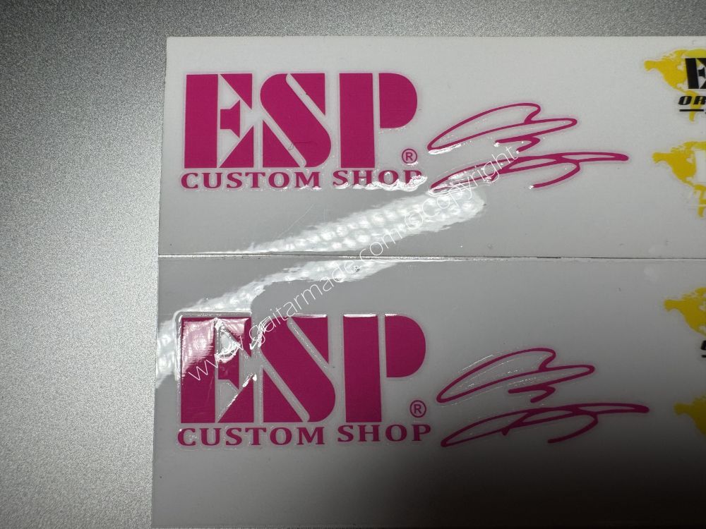 SHIP FROM CHINA !! ROSE RED ESP GUITARS Guitar VINLY UV Neck Headstock Decals Stickers