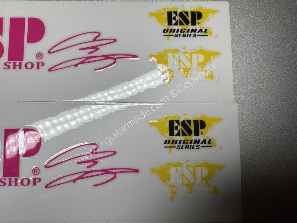 SHIP FROM CHINA !! ROSE RED ESP GUITARS Guitar VINLY UV Neck Headstock Decals Stickers