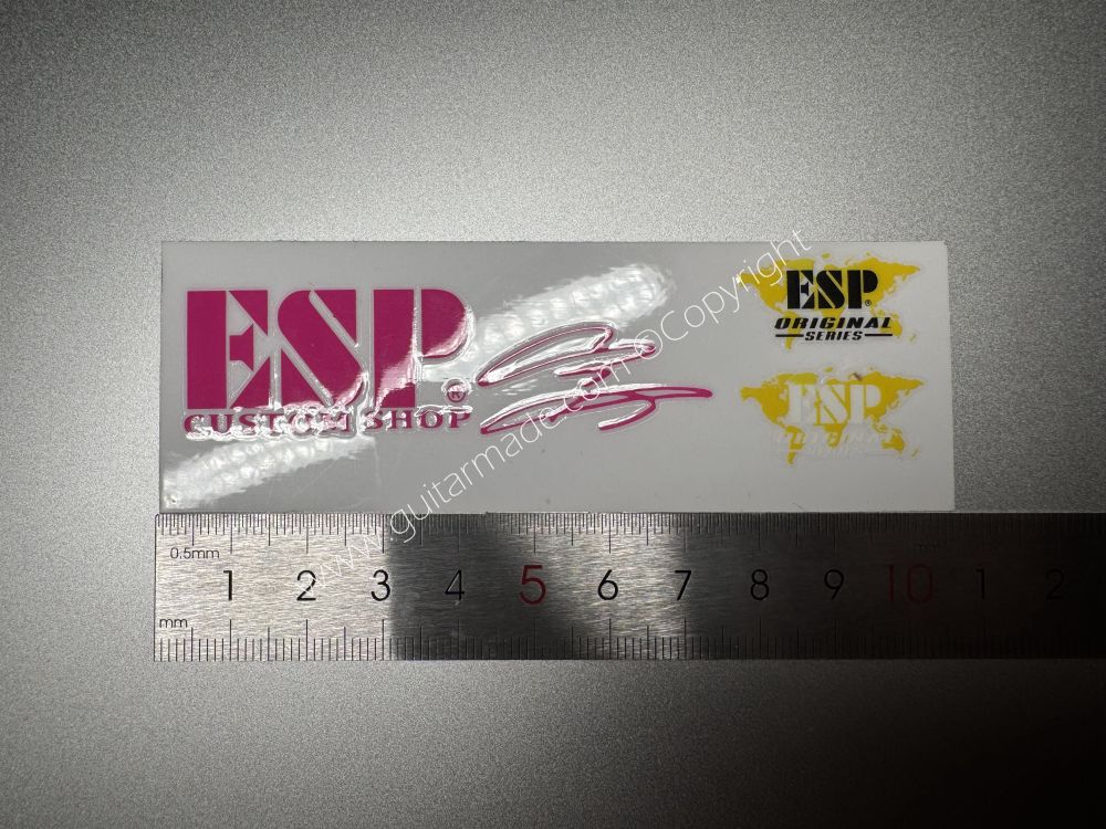 SHIP FROM CHINA !! ROSE RED ESP GUITARS Guitar VINLY UV Neck Headstock Decals Stickers
