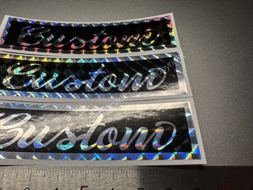 SHIP FROM CHINA !! LASER GRADIENT GUITARS BASS Guitar VINLY Neck Headstock Decals Sticker