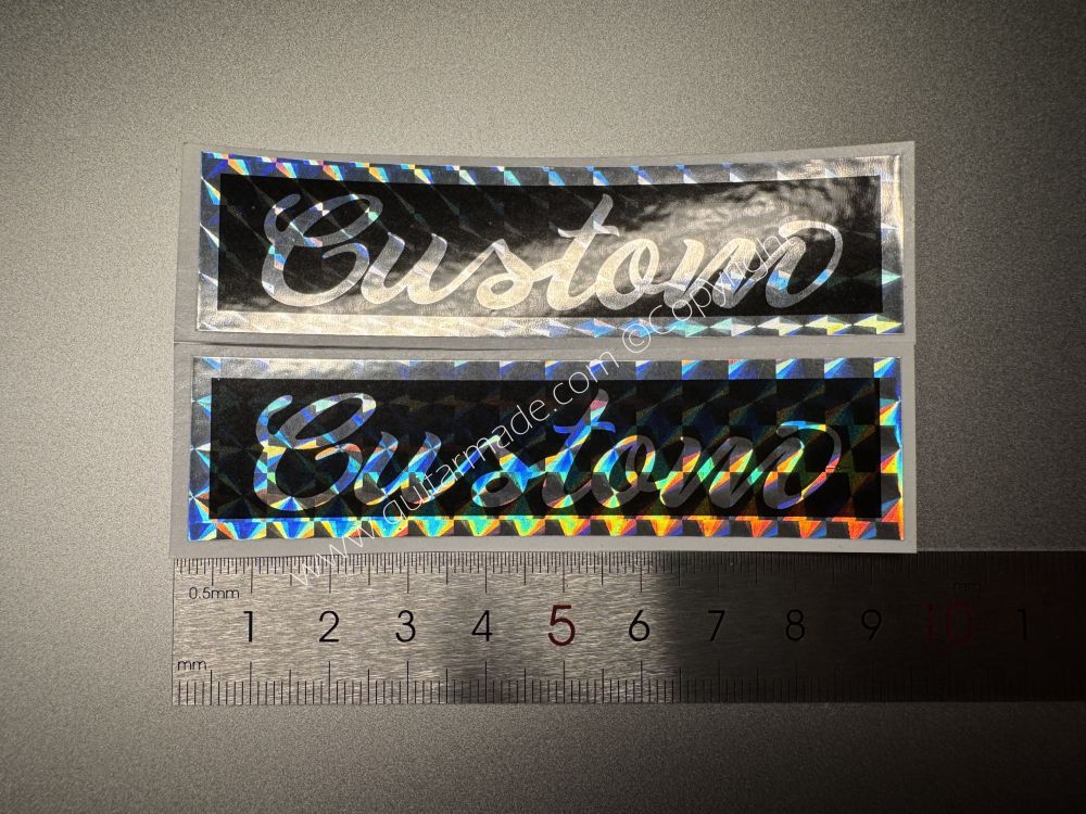 SHIP FROM CHINA !! LASER GRADIENT GUITARS BASS Guitar VINLY Neck Headstock Decals Sticker