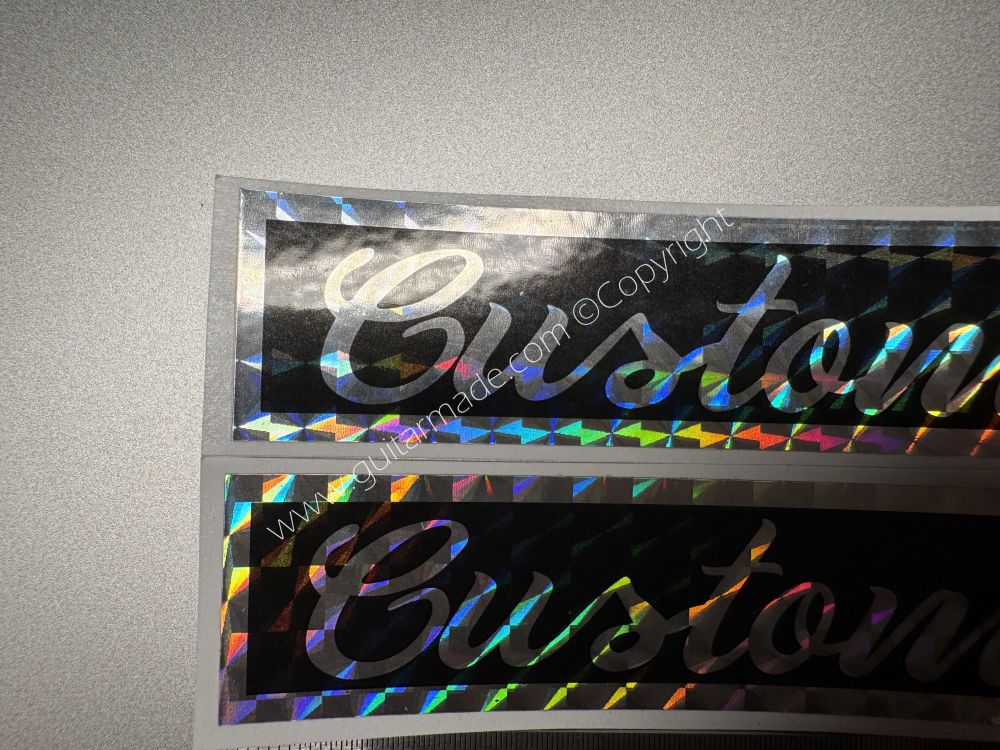 SHIP FROM CHINA !! LASER GRADIENT GUITARS BASS Guitar VINLY Neck Headstock Decals Sticker