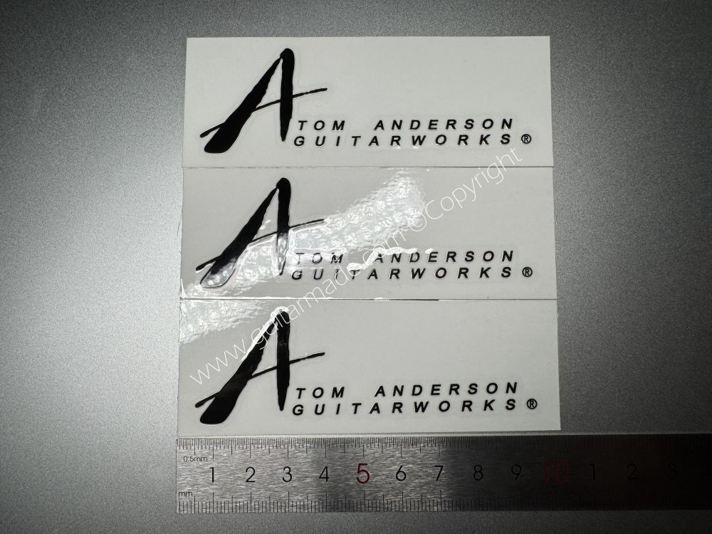 SHIP FROM CHINA !! BLACK TOM ANDERSON GUITARS Guitar VINLY UV Neck Headstock Decals Stickers