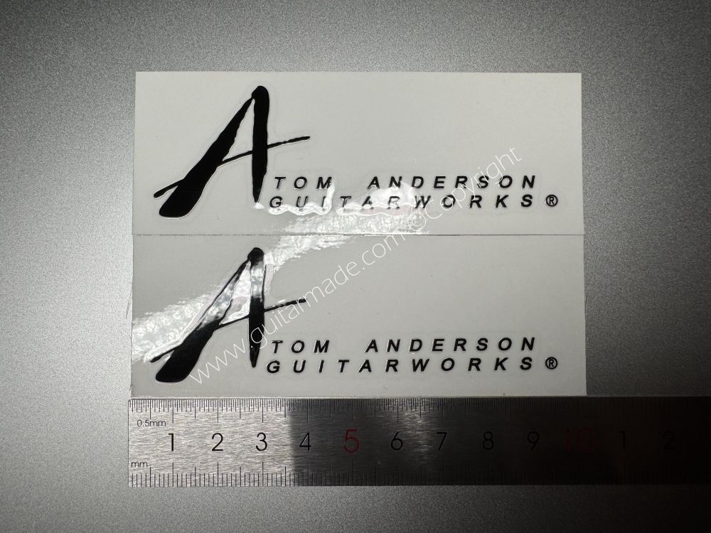 SHIP FROM CHINA !! BLACK TOM ANDERSON GUITARS Guitar VINLY UV Neck Headstock Decals Stickers