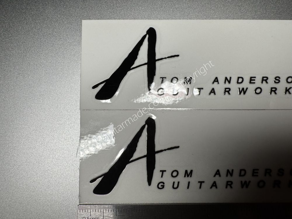 SHIP FROM CHINA !! BLACK TOM ANDERSON GUITARS Guitar VINLY UV Neck Headstock Decals Stickers