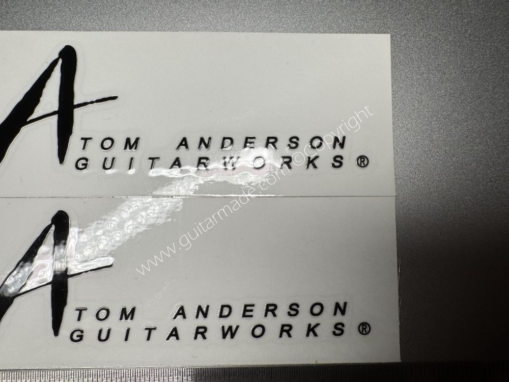 SHIP FROM CHINA !! BLACK TOM ANDERSON GUITARS Guitar VINLY UV Neck Headstock Decals Stickers