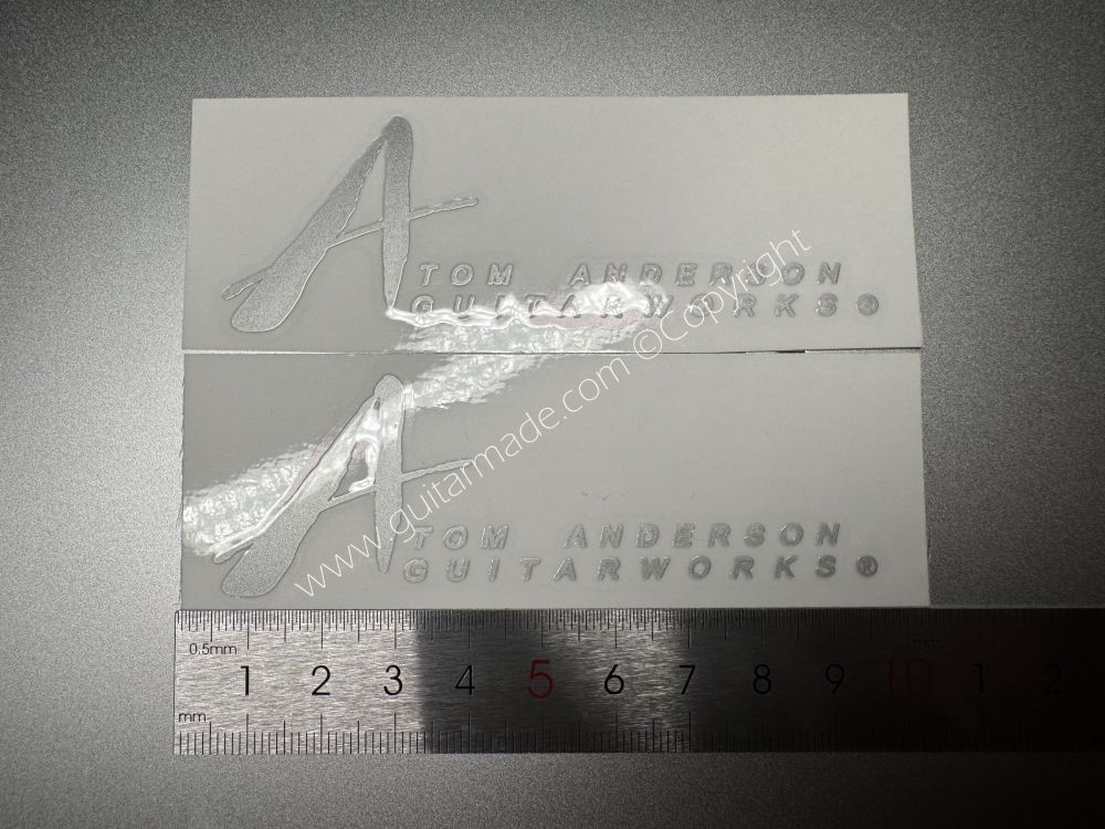 SHIP FROM CHINA !! SILVER TOM ANDERSON GUITARS Guitar VINLY UV Neck Headstock Decals Stickers