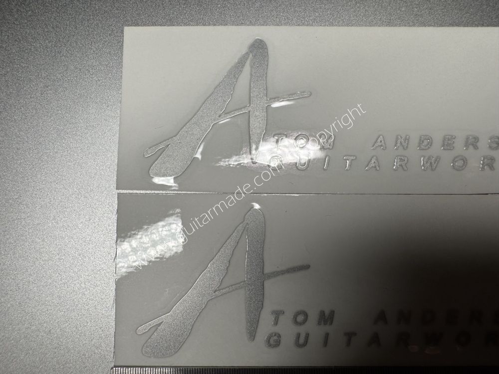 SHIP FROM CHINA !! SILVER TOM ANDERSON GUITARS Guitar VINLY UV Neck Headstock Decals Stickers