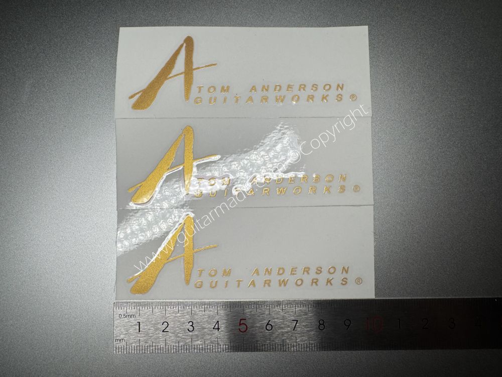 SHIP FROM CHINA !! GOLDEN TOM ANDERSON GUITARS Guitar VINLY UV Neck Headstock Decals Stickers