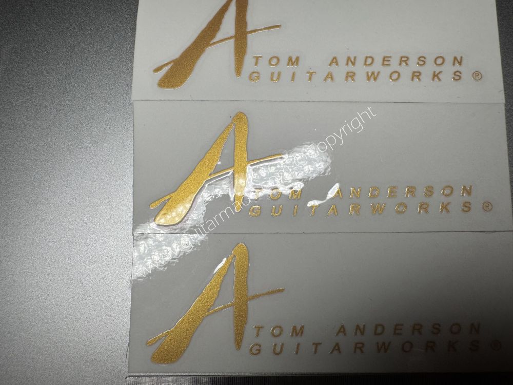 SHIP FROM CHINA !! GOLDEN TOM ANDERSON GUITARS Guitar VINLY UV Neck Headstock Decals Stickers