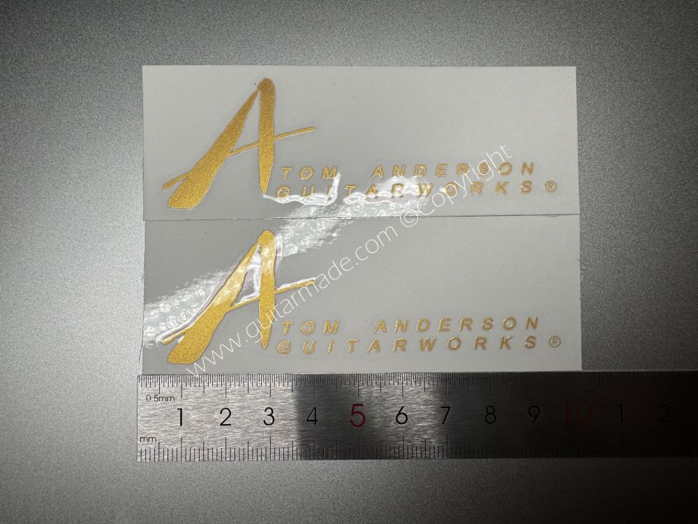 SHIP FROM CHINA !! GOLDEN TOM ANDERSON GUITARS Guitar VINLY UV Neck Headstock Decals Stickers