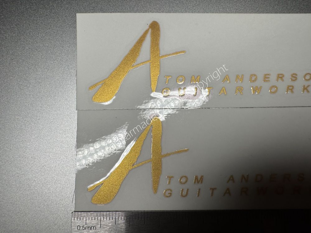 SHIP FROM CHINA !! GOLDEN TOM ANDERSON GUITARS Guitar VINLY UV Neck Headstock Decals Stickers